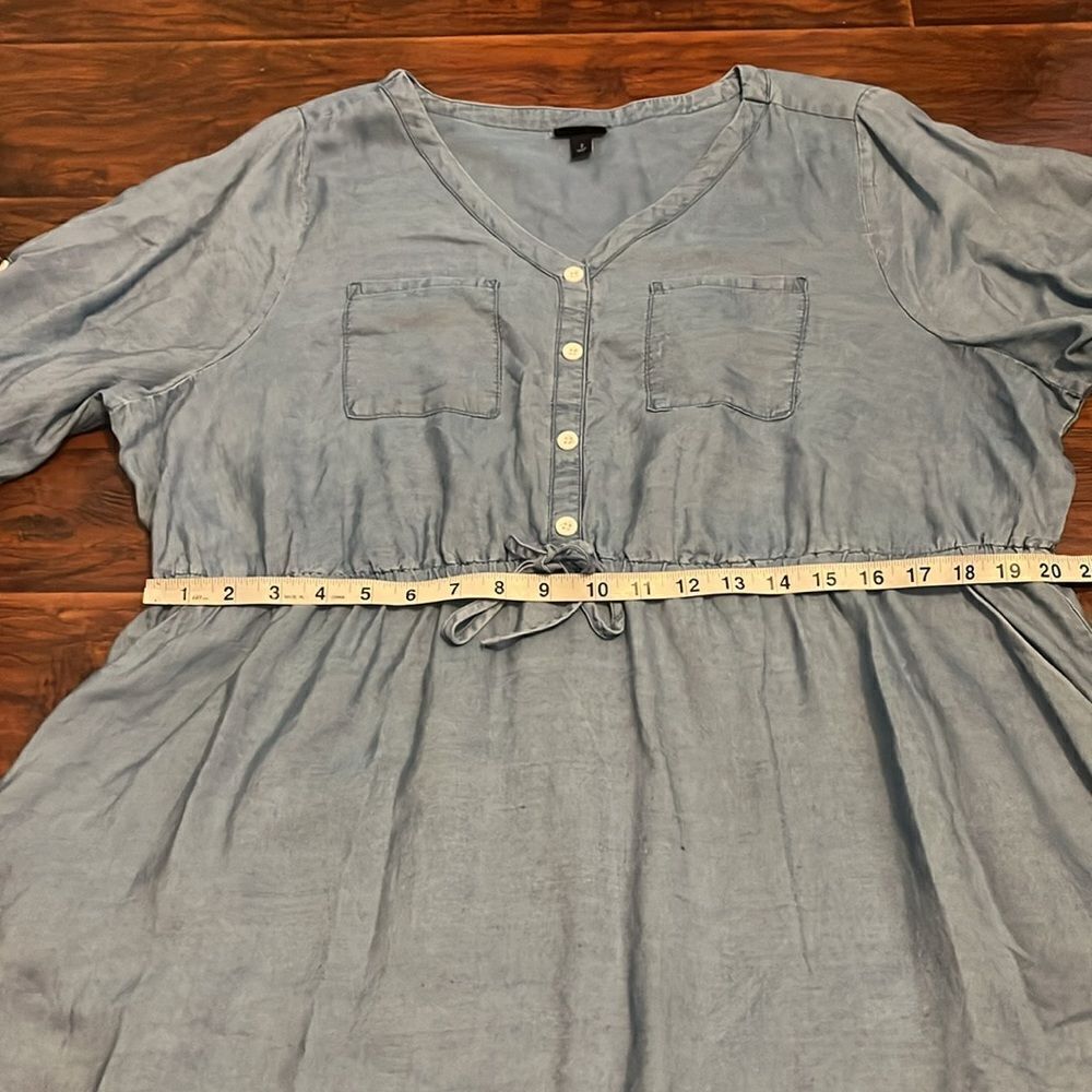 Torrid Blue Lyocell Chambray Dress Festival Concert Boho Vacation Resort Wear - Picture 9 of 14